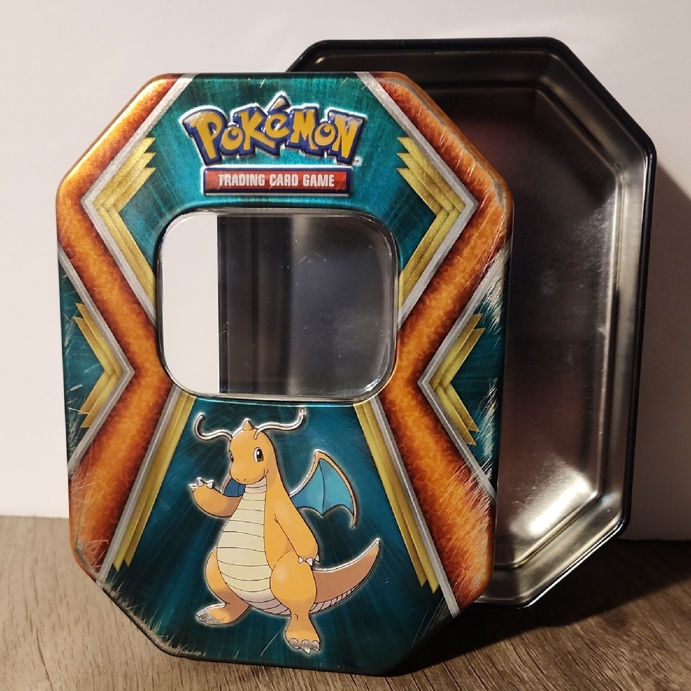 Pokemon Dragonite Tin with Blue and Orange Design